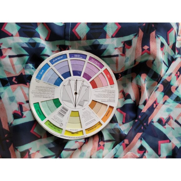 NY Collection WomenTop Extra Large Tank Polyester Split Front Blue GEO233E - Picture 9 of 9